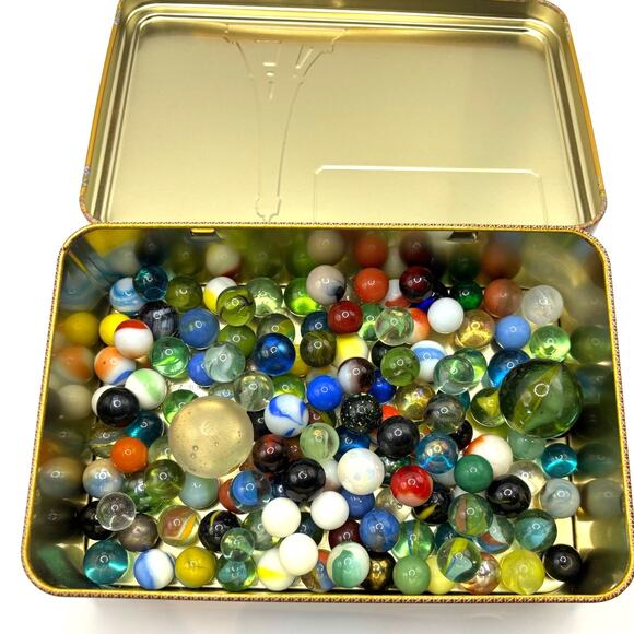 1.7lbs Vintage Pre-1970's Marbles with Uranium + Possible Akro, Vitro, Jabo - Picture 2 of 3